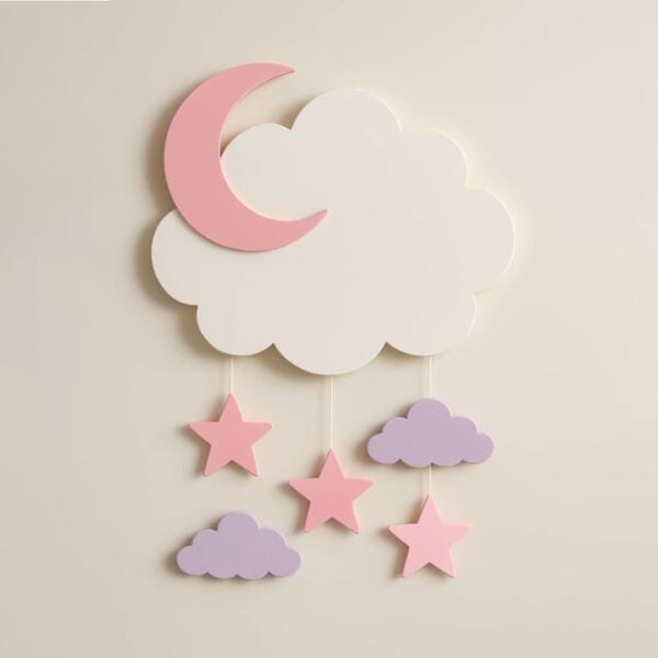 Cloud & Moon Hanging Wall Decor Mobile