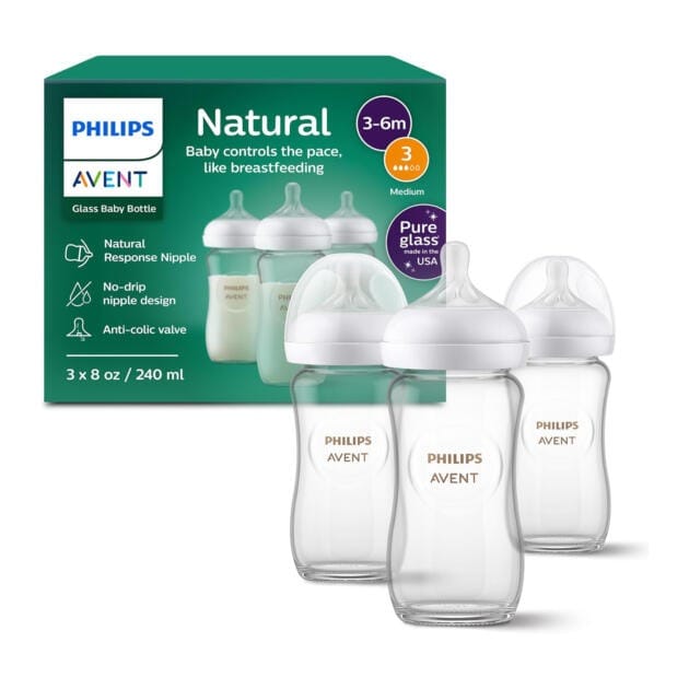 Philips Avent Natural Glass Baby Bottles with Nipples