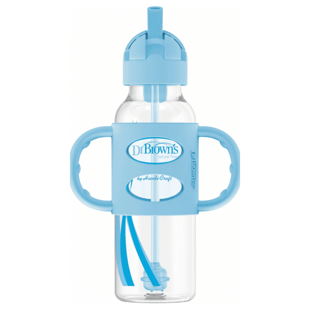 Dr. Brown’s Milestones™ Narrow Sippy Straw Bottle – Blue, 8oz