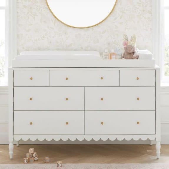 The Charlotte Nursery Changer with Gold Knobs