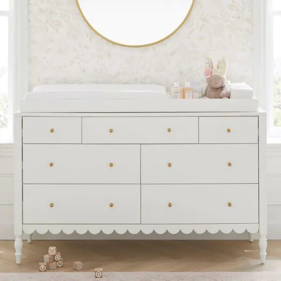 The Charlotte Nursery Changer with Gold Knobs