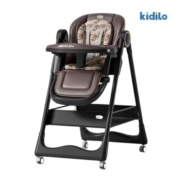 Kidilo Double Padded Highchair | Brown