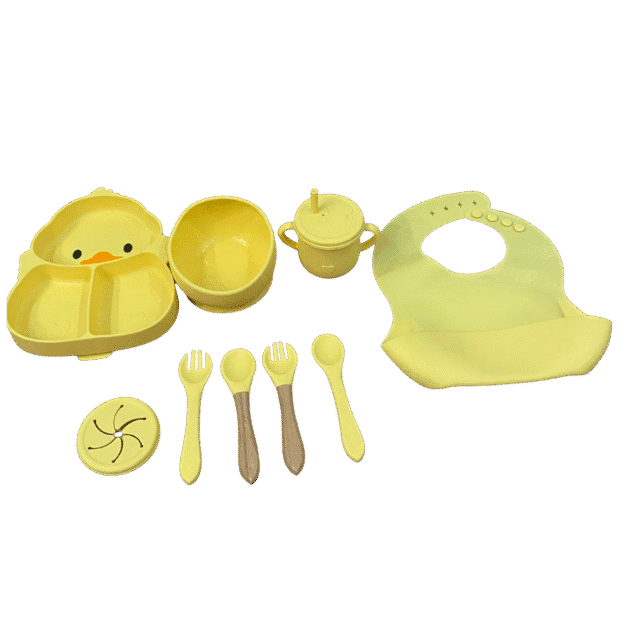 9-Piece Silicone Baby Feeding & Weaning Set – Citrine