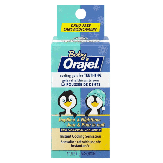 Orajel Baby Day & Night Cooling Gels (Drug-Free), 2×5.1g