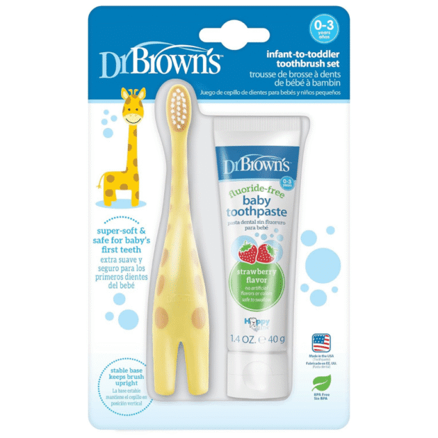 Dr Brown's Infant to Toddler Toothbrush and Toothpaste set