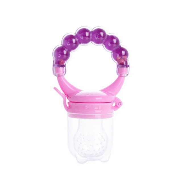 Baby Fresh Food Fruit Feeder with Rattle Silicone Nipple Pacifier Teething Toy