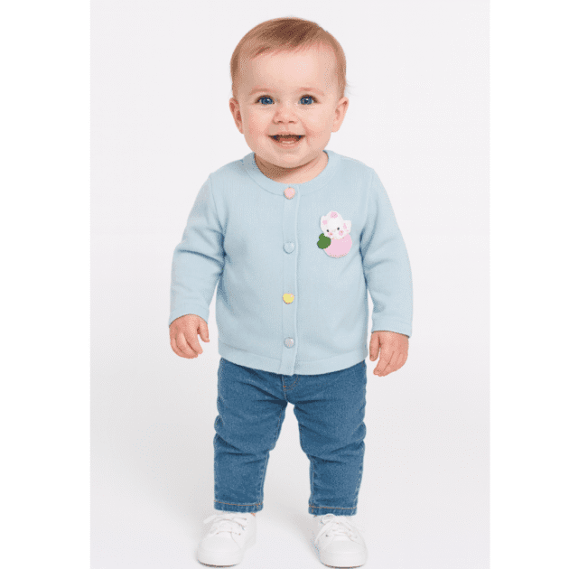 Baby Girl Pastel Blue Wool Sweater