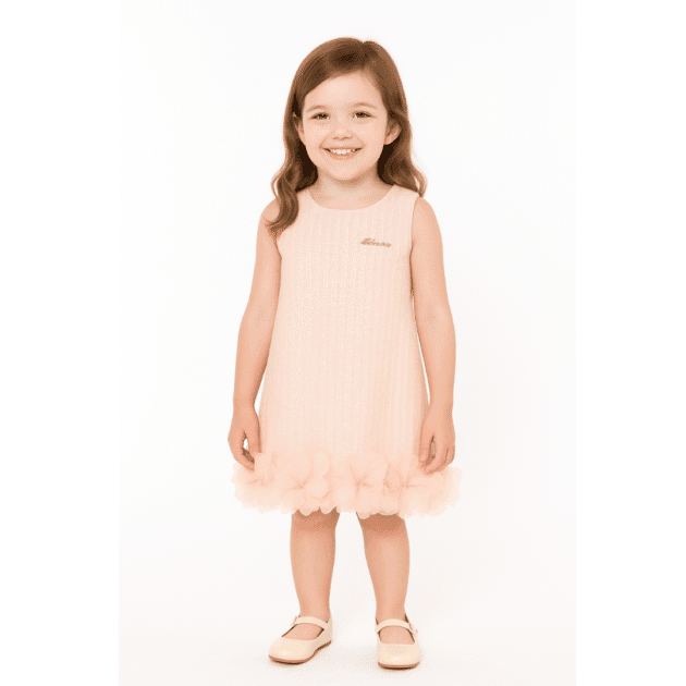 Formal Pastel Pink Tweed Dress