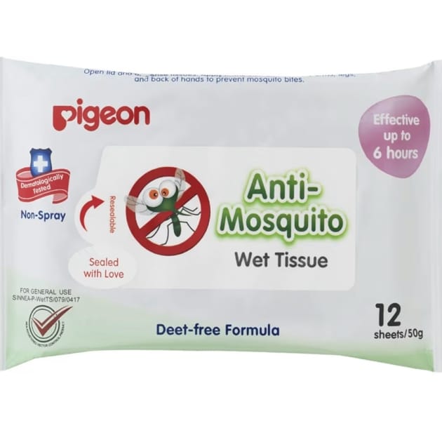 Pigeon Anti-Mosquito Wet Wipes (12 Sheets)
