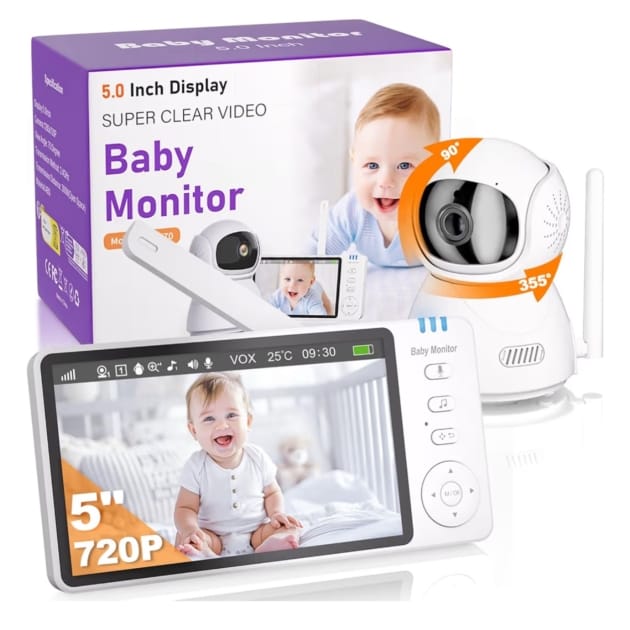 BURNNOVE Baby Monitor with Camera – 5” HD Screen