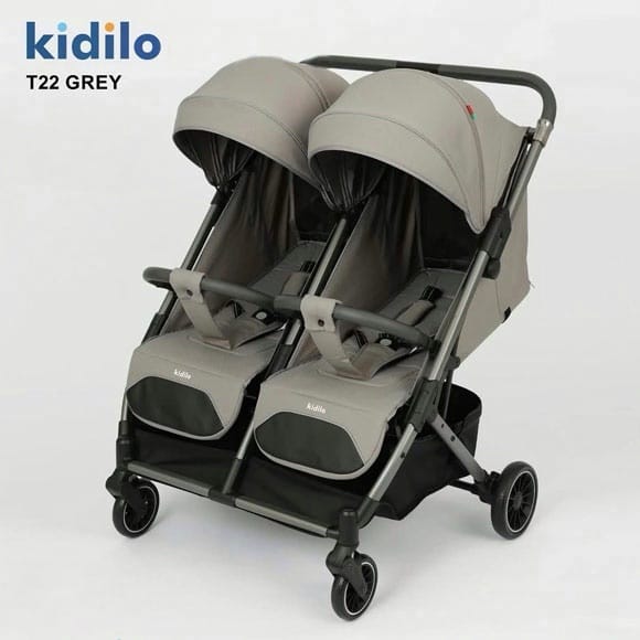 Kidilo T22 Twin Baby Stroller (Side by Side)
Colour: Grey