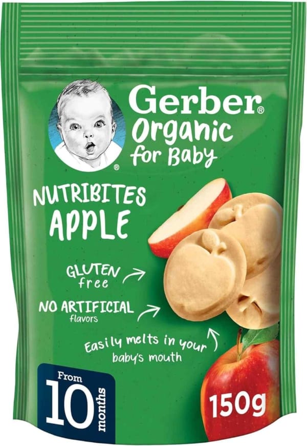 Nestlé Gerber Organic Nutribites Apple Biscuits Baby Food (150g Pouch)