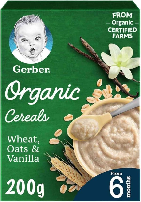 Nestlé Gerber Organic Infant Cereals Wheat, Oat & Vanilla (200g)