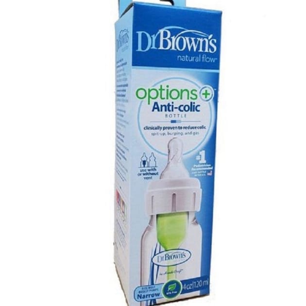 Dr. Brown’s Natural Flow Anti-Colic Options+ Narrow Baby Bottle (Plastic)