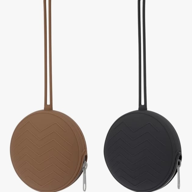 MOTIM Silicone Pacifier Holder Case – 2 Pack (Black & Brown)