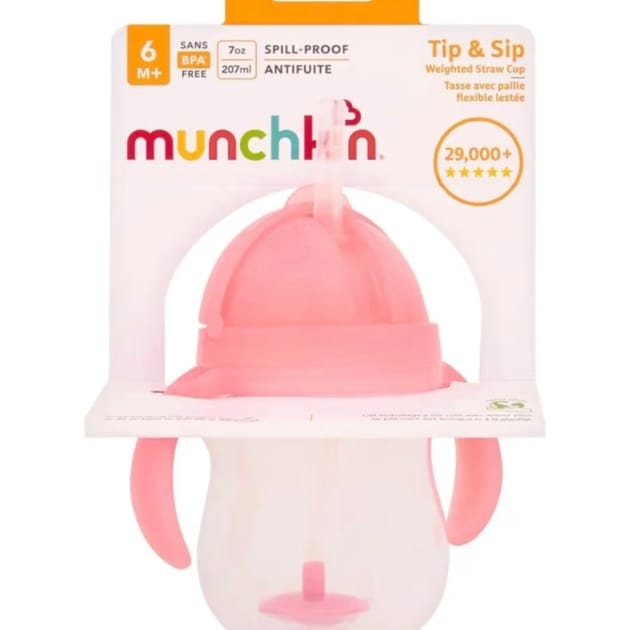 Munchkin Any Angle Click Lock Weighted Straw Trainer Cup (7oz)
