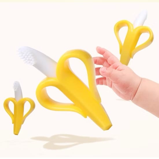 Banana Silicone Baby Teether Brush