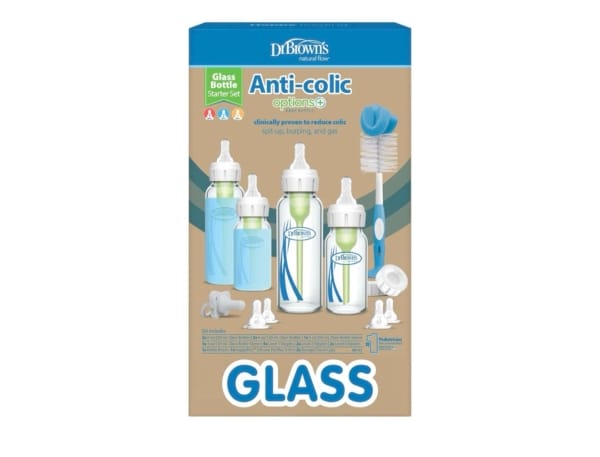 Dr. Brown’s Natural Flow Anti-Colic Options+ Narrow Glass Bottle Starter Set
