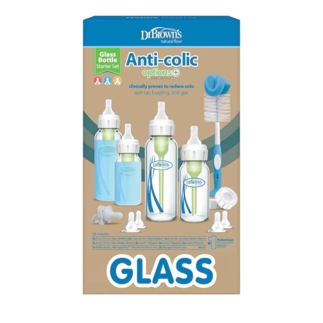 Dr. Brown’s Natural Flow Anti-Colic Options+ Narrow Glass Bottle Starter Set