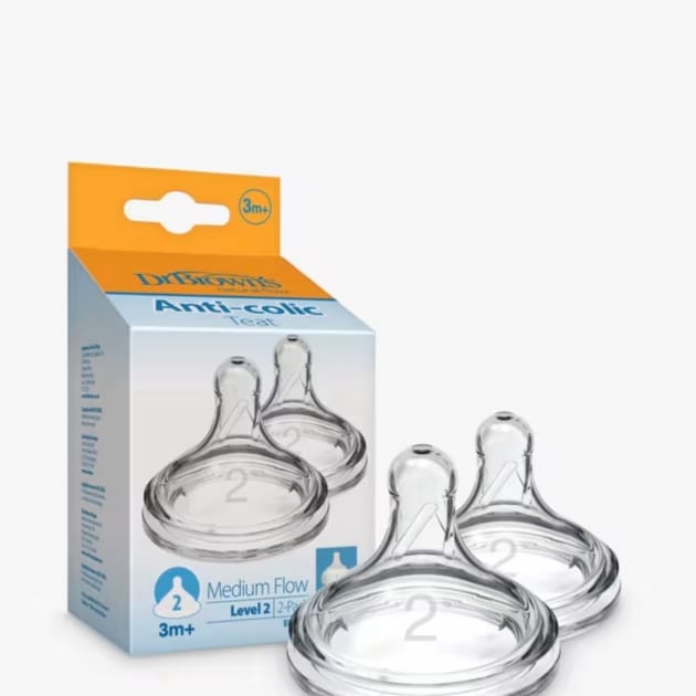 Dr. Brown’s Wide Neck Level 2 Teats (2-Pack) – 3m+