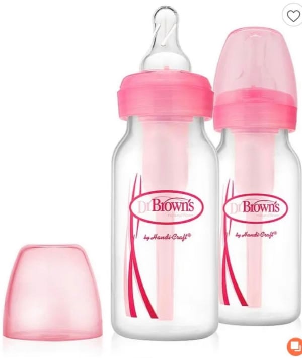 Dr. Brown’s Anti-Colic Narrow Bottles – Pink (2 Pack, 4oz/120ml)