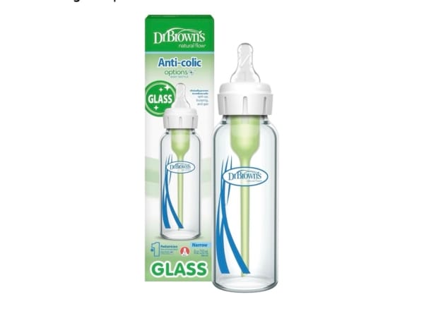 Dr. Brown’s Anti-Colic Options+ Glass Baby Bottle (8oz/250ml)