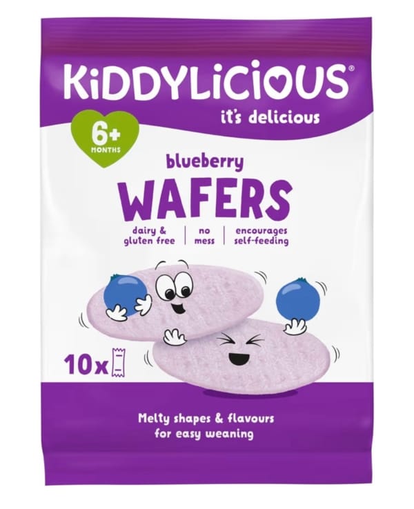 Kiddylicious Blueberry Wafers (Maxi Pack 10 x 4g)