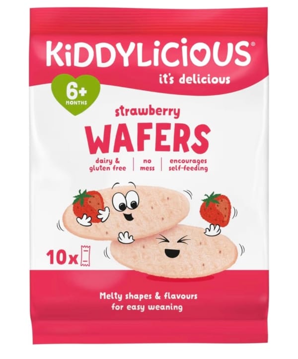 Kiddylicious Strawberry Wafers (Maxi Pack 10 x 4g)
