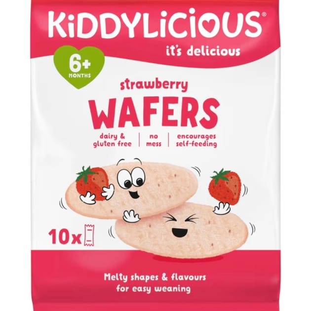 Kiddylicious Strawberry Wafers (Maxi Pack 10 x 4g)