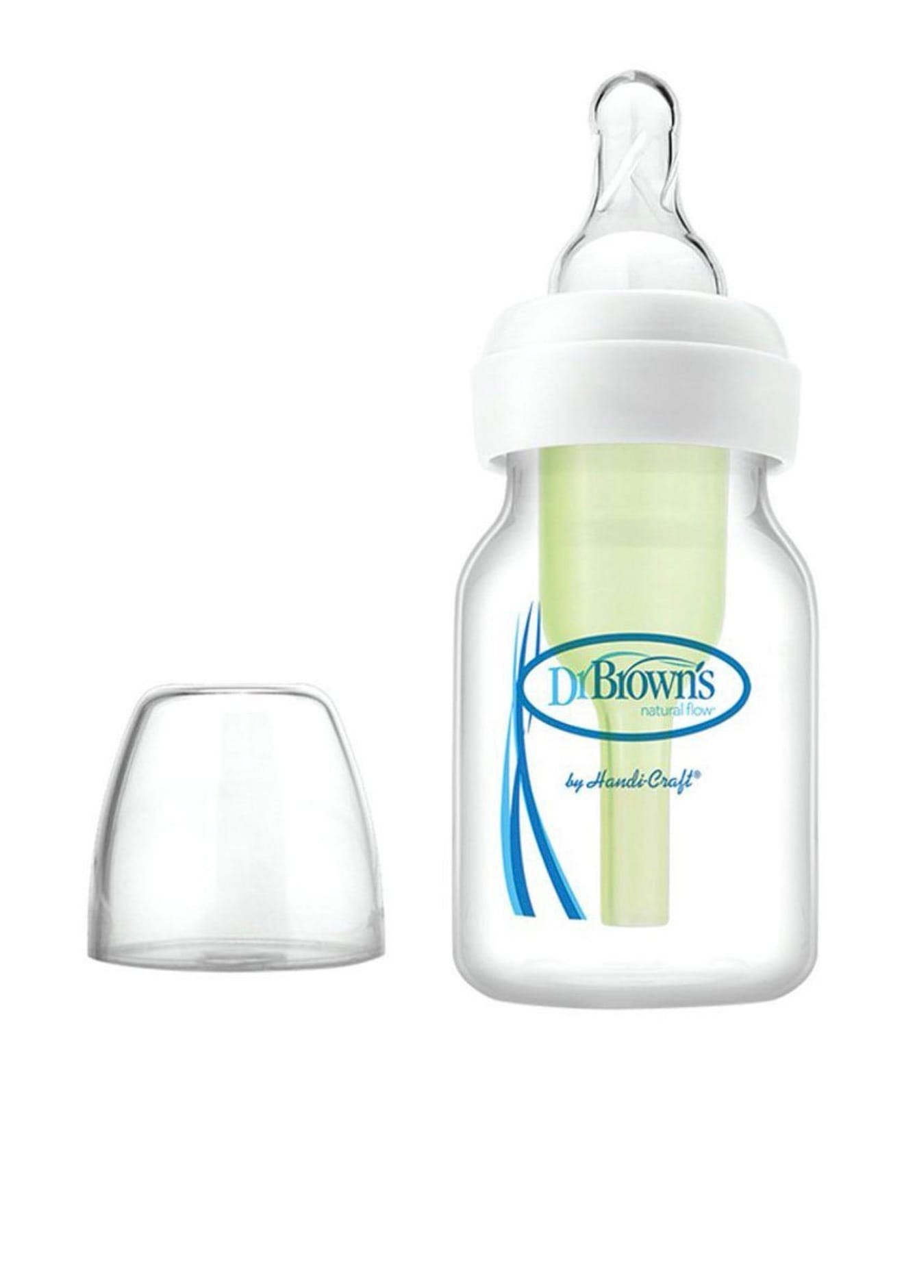 Dr. Brown’s Anti-Colic Narrow Baby Bottle Glass – 60ml with Preemie Flow Teat - Image 2