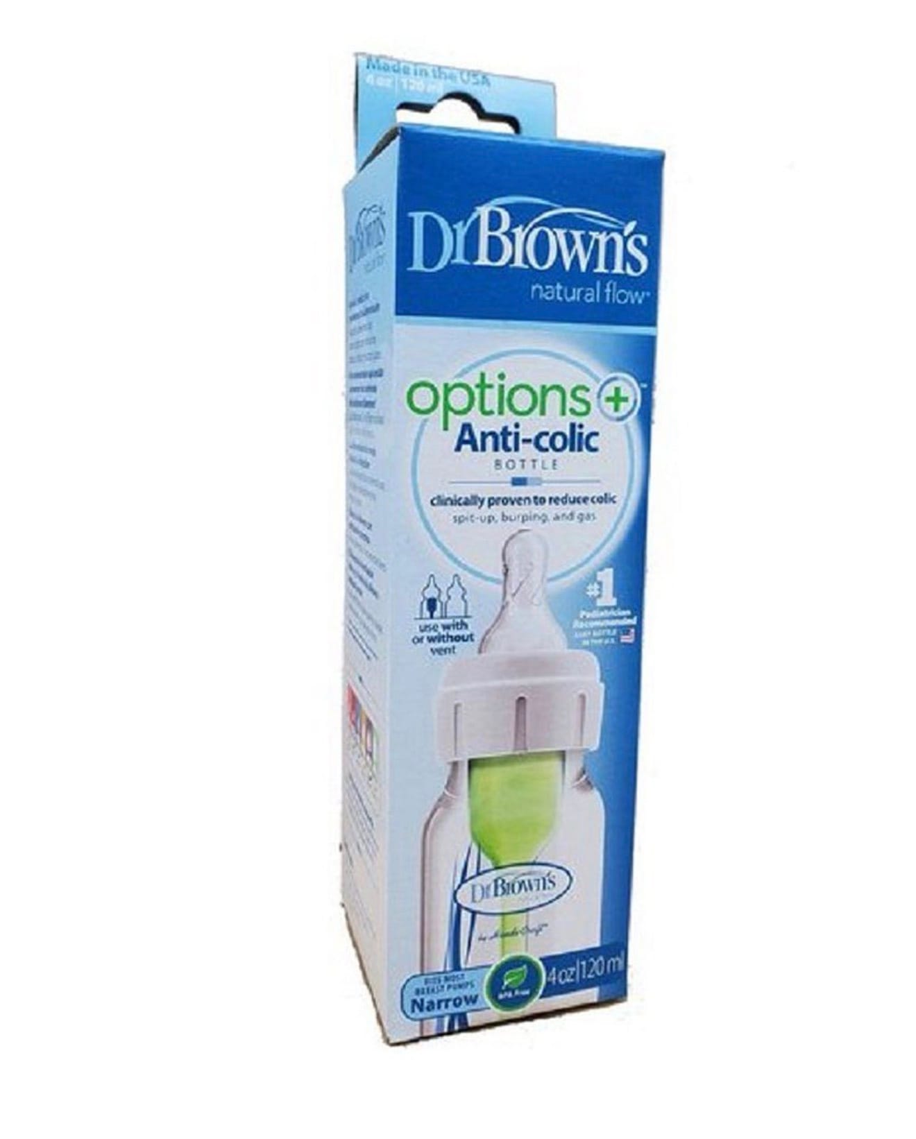 Dr. Brown’s Options+ Anti-Colic Narrow Bottle – 120ml (4oz) - Image 2