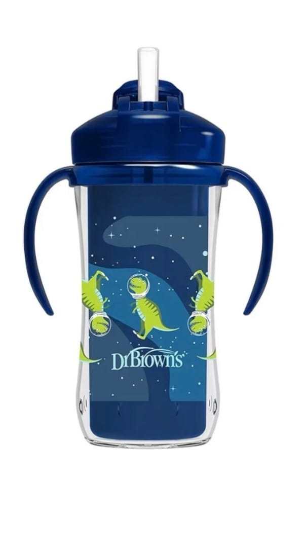 Dr. Brown’s Milestones Insulated Straw Sippy Cup – T-Rex Astronaut (300mL)
