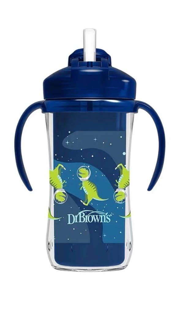 Dr. Brown’s Milestones Insulated Straw Sippy Cup – T-Rex Astronaut (300mL)