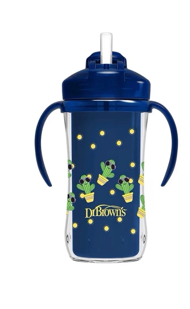 Dr. Brown’s Milestones Insulated Straw Sippy Cup – Blue Cactus (300mL)