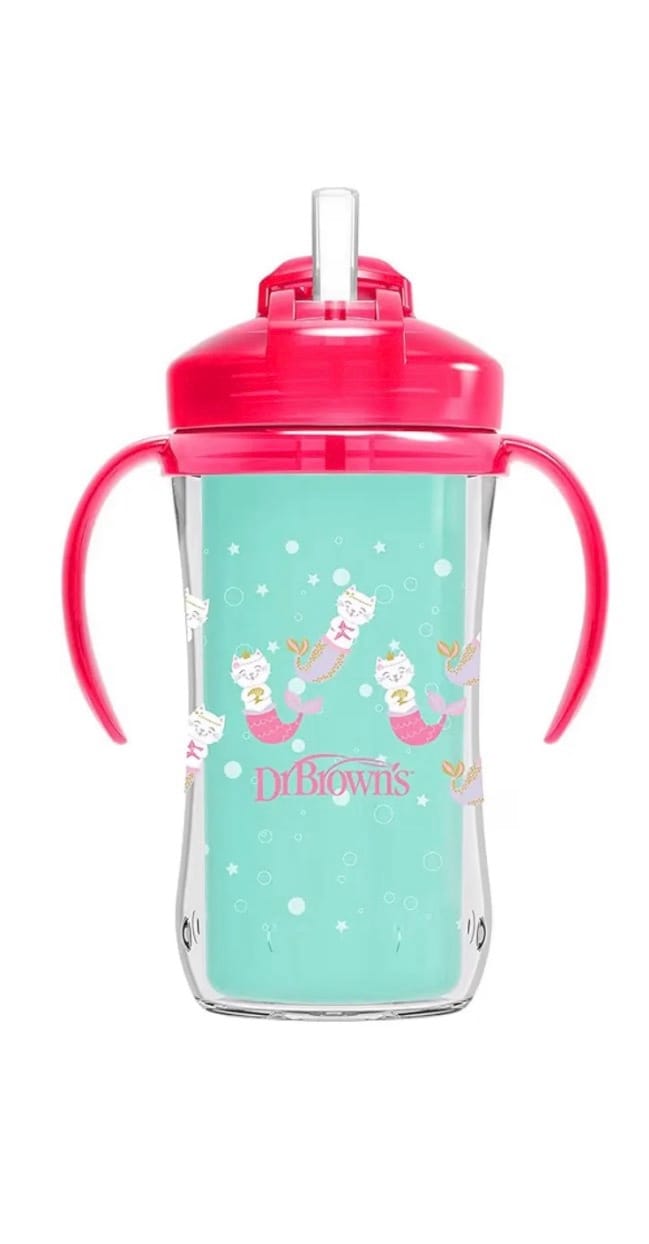 Dr. Brown’s Milestones Insulated Straw Sippy Cup – Mermaid Cat (300mL)