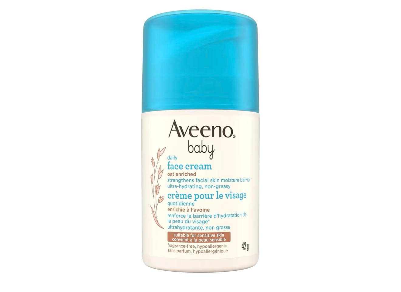 Aveeno Baby Daily Face Cream – Oat Enriched, Fragrance-Free (42g)