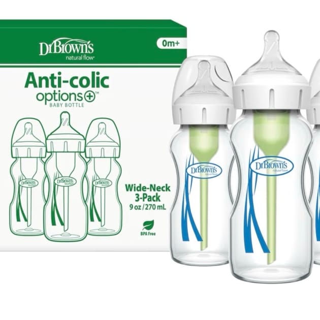 Dr brown wide neck glass bottles 8 oz pack of 3