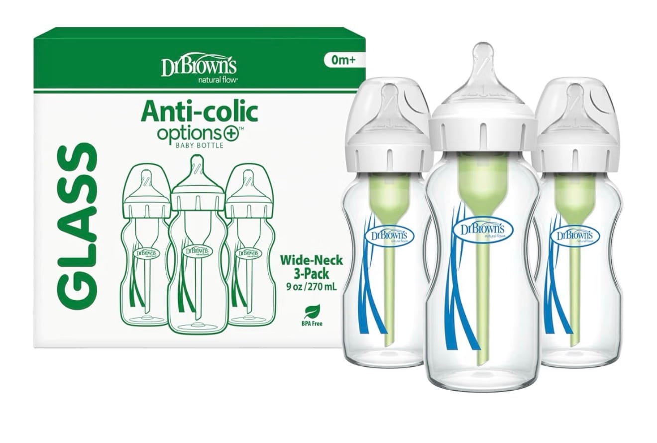 Dr brown wide neck glass bottles 8 oz pack of 3