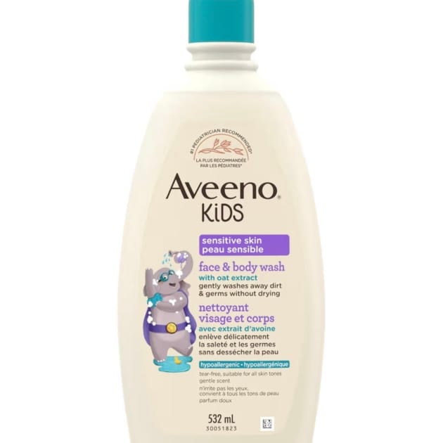 Aveeno Kids Sensitive Skin Face & Body Wash with Oat Extract (532mL)