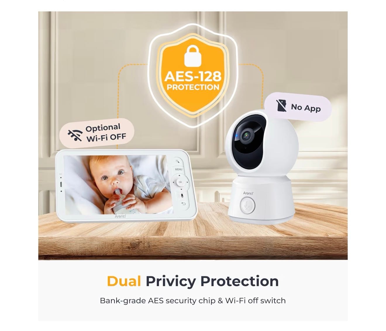 Arenti Baby Monitor B2 Kit – WiFi 6 Camera with 5” HD Parent Monitor - Image 2