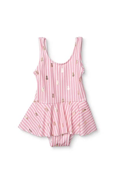 Hello Baby Girls’ Striped Swimsuit – UPF 40+