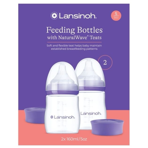 Lansinoh NaturalWave Feeding Bottles – 160ml / 5oz, 2 Pack