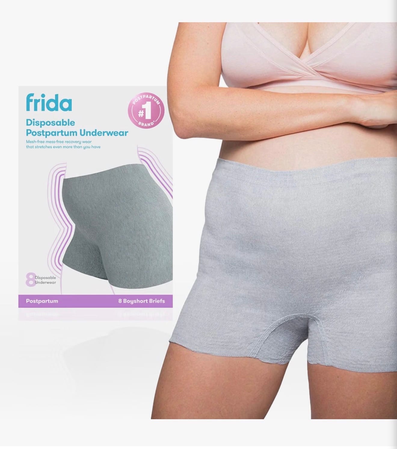 Frida Mom Disposable Postpartum Boyshort Underwear – 8 Pack