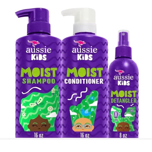 Aussie Kids Moist Hair Care Set – Shampoo, Conditioner & Detangler