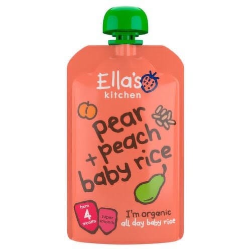 Ella’s Kitchen Organic Pear + Peach Baby Rice – 120g
