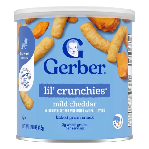 Gerber Lil’ Crunchies Mild Cheddar Baked Grain Snack – 42g