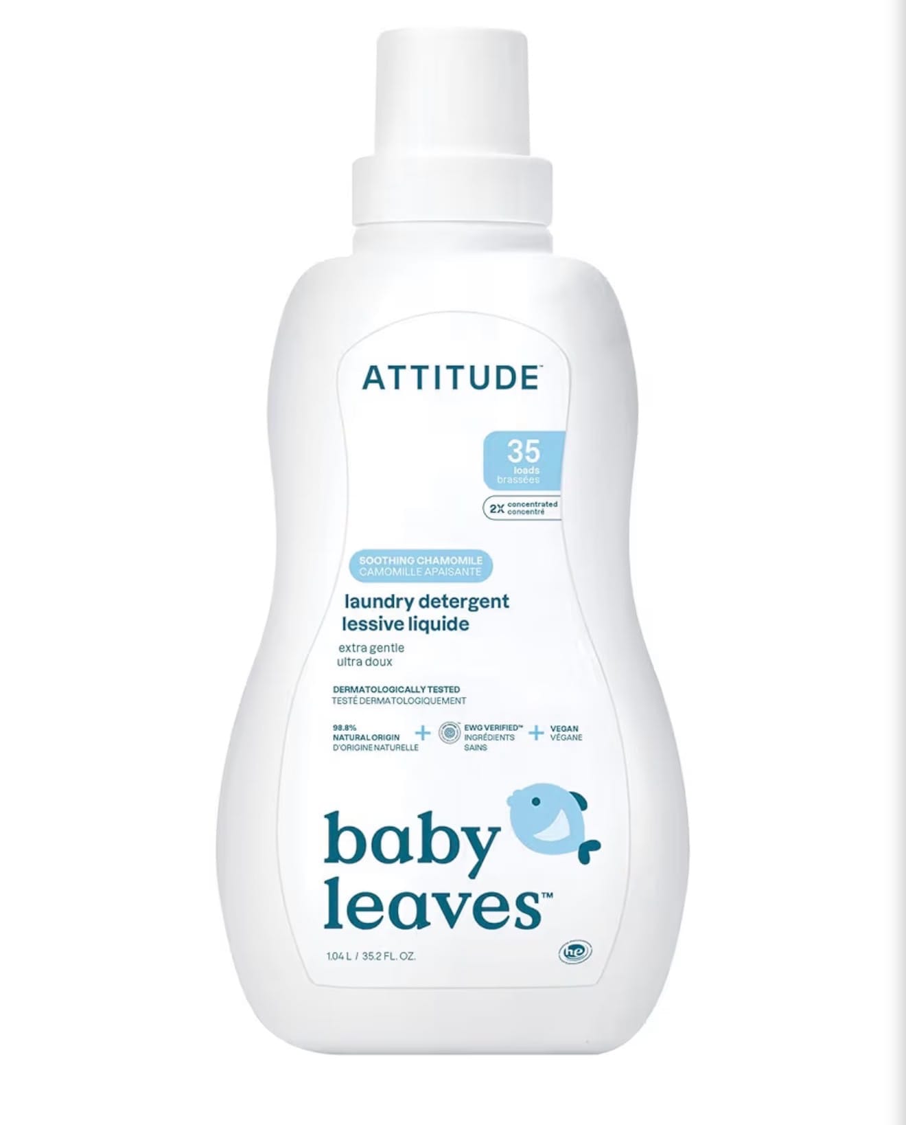 ATTITUDE Baby Leaves Laundry Detergent – Soothing Chamomile, 1.05L