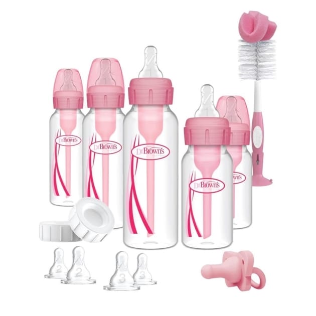 Dr. Brown’s Options+ Anti-Colic Baby Bottle Gift Set – Pink
