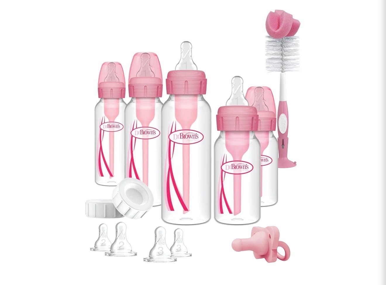 Dr. Brown’s Options+ Anti-Colic Baby Bottle Gift Set – Pink