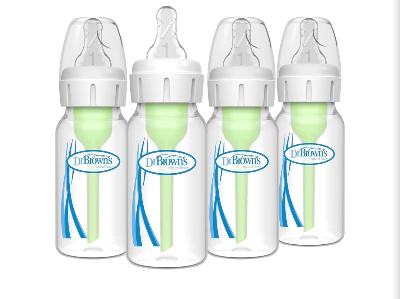 Dr. Brown’s Natural Flow® Anti-Colic Options+™ Narrow Baby Bottles – 4 oz, 4-Pack
